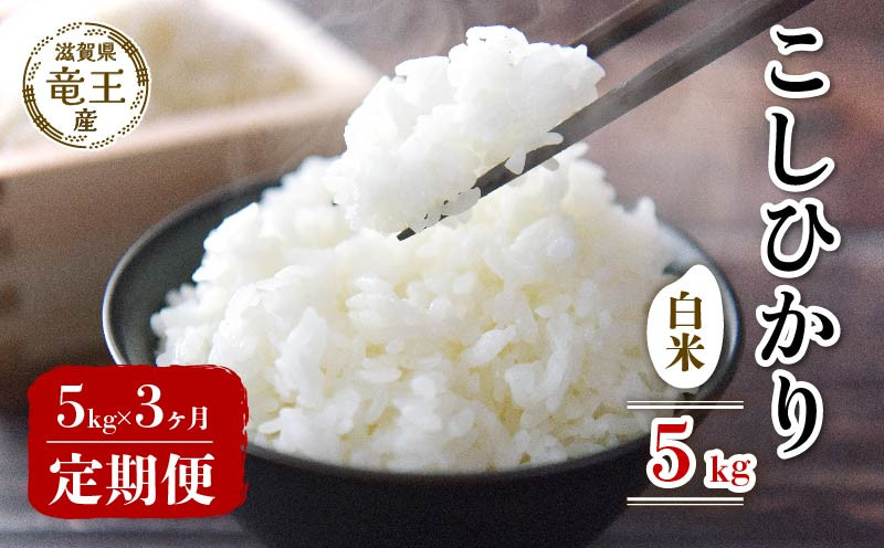 
            【 先行予約 】令和7年産 新米 予約 こしひかり 白米 5kg 定期便 3ヶ月 コシヒカリ 定期 3か月  5kg × 3回 計 15kg 米 滋賀県 竜王町 国産 農家直送 特別栽培米 コシヒカリ  2025年産 国産 農家直送 環境こだわり お米 こめ おこめ 産地直送 送料無料 滋賀県 竜王町 ふるさと納税
          