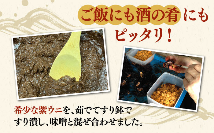 【数量限定】 うにみそ 50g×2本 《壱岐市》【鈴の海庭】 うに ウニ 雲丹 うに味噌 ウニ味噌 海産物 紫うに 紫ウニ 珍味 おつまみ ご飯のお供 がぜみそ [JFV003]
