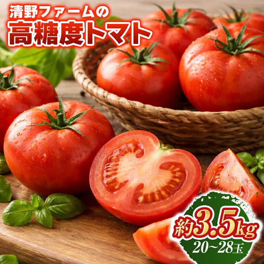 【ふるさと納税】《先行受付》清野ファームの高糖度トマト 20～28玉（約3.5kg）【令和8年7月1日頃～8月31日頃発送】 ｜完熟 フルーツトマト 野菜 とまと 旬 冷蔵 産地直送 北海道 新十津川町 【新十津川町】