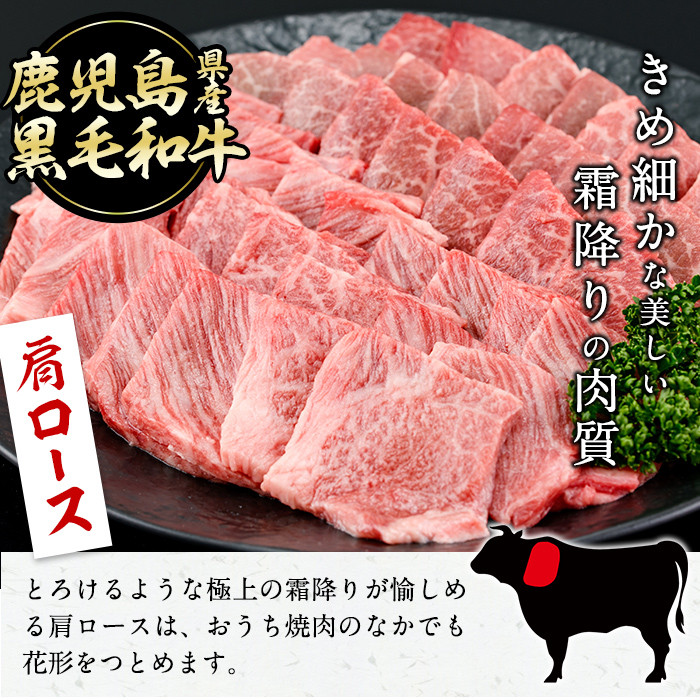 【焼肉3種！食べ比べセット】鹿児島県産黒毛和牛 モモ・肩ロース・国産ホルモンの焼肉3種セット＜計600g＞ a4-080