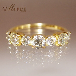 指輪 天然 ダイヤモンド 1.0ct ハーフ エタニティー SIクラス Germaineジェルメーヌ【K18YG】r-167（KRP）Q24-1410