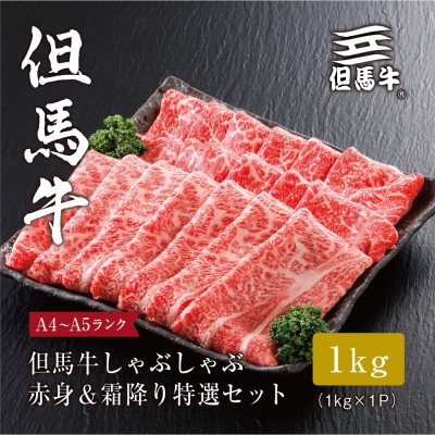 
＜但馬牛＞ しゃぶしゃぶ 赤身&霜降り 特選セット1kg【1313390】
