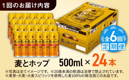 【全6回定期便】サッポロ 麦とホップ 500ml×24缶 合計144缶 日田市 / 株式会社綾部商店ビール 酒 サッポロ　ビール 酒 サッポロ[ARDC137]