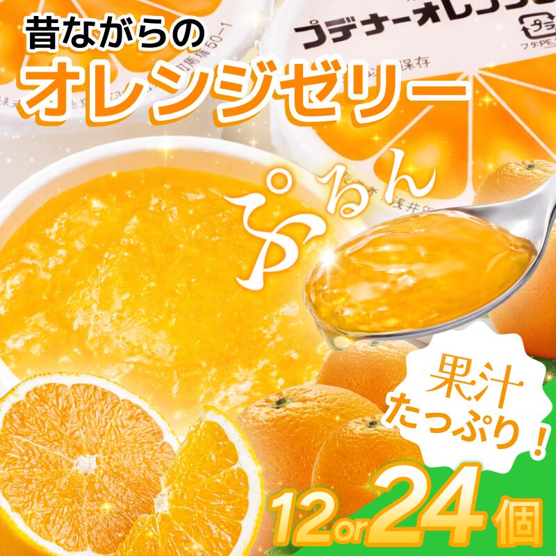 【ふるさと納税】 ゼリー オレンジ 12個 24個 入り プデナー ゼリー フルーツ とくれん フルーツゼリー 給食 冷凍 徳島 スイーツ お取り寄せ シャーベット 懐かしい 温州みかん みかん