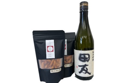 r05-011-009 純米吟醸 田友 720ml＆極上柿の種2袋セット（化粧箱入り）日本酒 新潟県 米菓