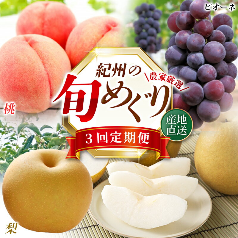 【ふるさと納税】【全3回】紀州和歌山産旬のフルーツ定期便 (桃・梨・ピオーネ)
