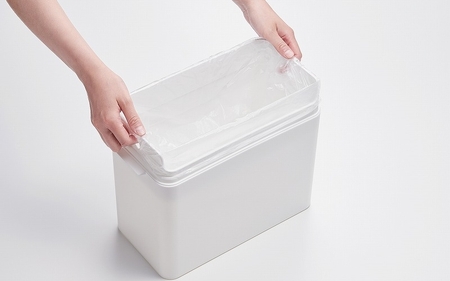 シールズ９．５ 密閉ダストボックス LDB-01 ホワイト ／ ゴミ箱 臭い漏れ防止 スリムデザイン プッシュ開閉 ライクイット like-it【like036】