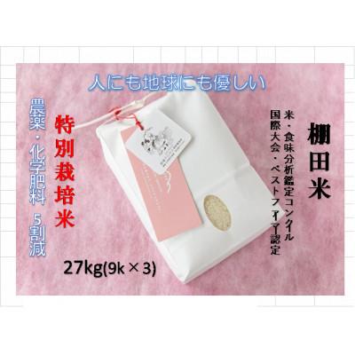 ふるさと納税 津南町 魚沼産コシヒカリ　苗場プリンセス米　精米27kg　栽培期間中農薬・化学肥料5割以上削減　 | 