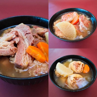 【沖縄の郷土料理】呉屋ストアー自慢の牛汁・軟骨ソーキ汁・てびち汁 各2人前(計6人前)【配送不可地域：離島】【1678744】