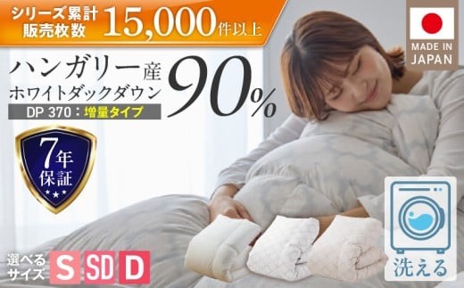 
                  【増量タイプ】羽毛布団　ハンガリーホワイトダック90％　DP370_ 羽毛布団 掛け布団 ハンガリー ホワイトダック ダウン 90％ DP370 洗える コインランドリー 日本製 充てん量 シングル 1.2kg セミダブル 1.4kg ダブル 1.6kg 立体キルト ダウンプルーフ 抗菌 防臭 ダニプルーフ 江崎ふとん 久留米市 送料無料 _Qc069
                