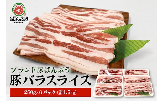 
										
										ブランド豚「ばんぶぅ」小分け 豚バラスライス 1.5kg(250g×6パック) 42-K
									