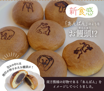 南方熊楠っまんじゅう （8個入り×2箱）／まんじゅう 饅頭 おまんじゅう 和菓子 菓子 お菓子 おかし あんぱん アンパン 田辺市 和歌山 甘い 可愛い おやつ ギフト 贈り物【nnm002】