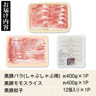 ふるさと納税 肝付町 特選黒豚モモ・黒豚バラ・黒豚餃子セット 　A02045 |  | 03