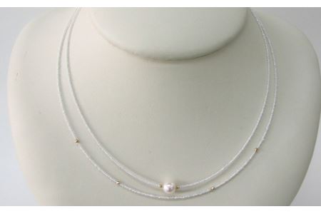 真珠 ネックレス ケシ2連 K18