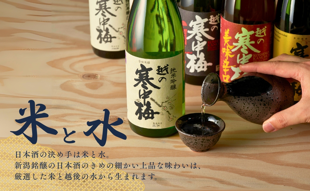 日本酒 越の寒中梅 6種類飲み比べセット 720ml×6本 淡麗辛口 新潟銘醸 【0002-0085-01】