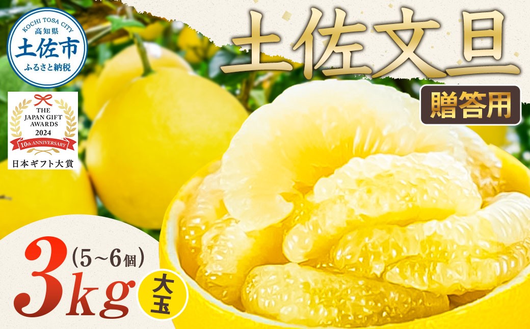 
                  【日本ギフト大賞2024受賞】園主こだわり土佐文旦【化粧箱贈答用：大玉3kg】（3L～2L） 2026年1月下旬より順次発送 ぶんたん ブンタン 柑橘 フルーツ 果物 贈答 ギフト【やの一果彩】 [BQAC004]
                