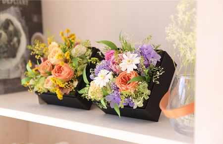 プリザーブドフラワー & BOX オレンジ