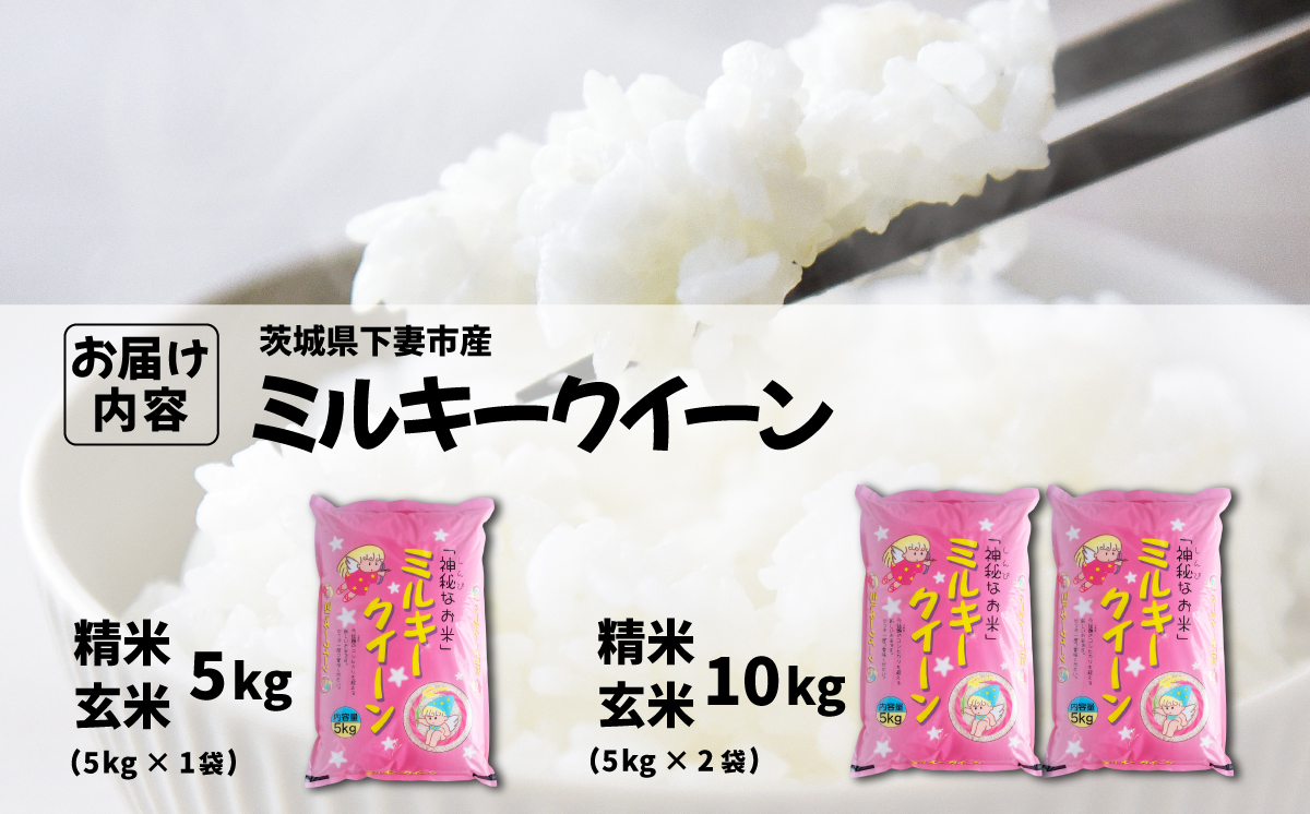 【最短7日発送】玄米 ミルキークイーン 10kg 茨城県下妻市産 【 お米 米 ご飯 こめ ミルキークイーン 令和7年産 茨城県産 】