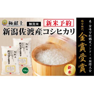 ふるさと納税 佐渡市 【令和7年産新米先行予約】&lt;無洗米&gt;食味鑑定コンクール金賞　佐渡産コシヒカリ10kg(5kg×2)