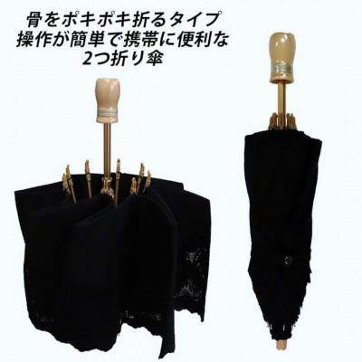 ふるさと納税 田原本町 傘 日傘 レディース 2つ折 UV防止 2重張り ペイズリー柄 551002 日本製 ブラック |  | 03