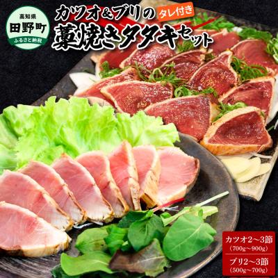 ふるさと納税 田野町 【四国一小さなまち】★カネアリ水産★カツオのタタキ&amp;ブリのタタキ　計1.2kg以上