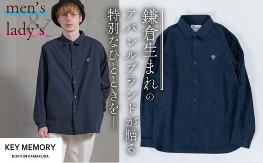 《0》【KEYMEMORY鎌倉】スナップボタンシャツ NAVY