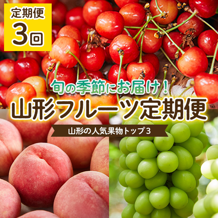 【定期便3回】やまもりやまがたの定期便～山形の人気果物トップ3～ 【令和6年産先行予約】FU22-001