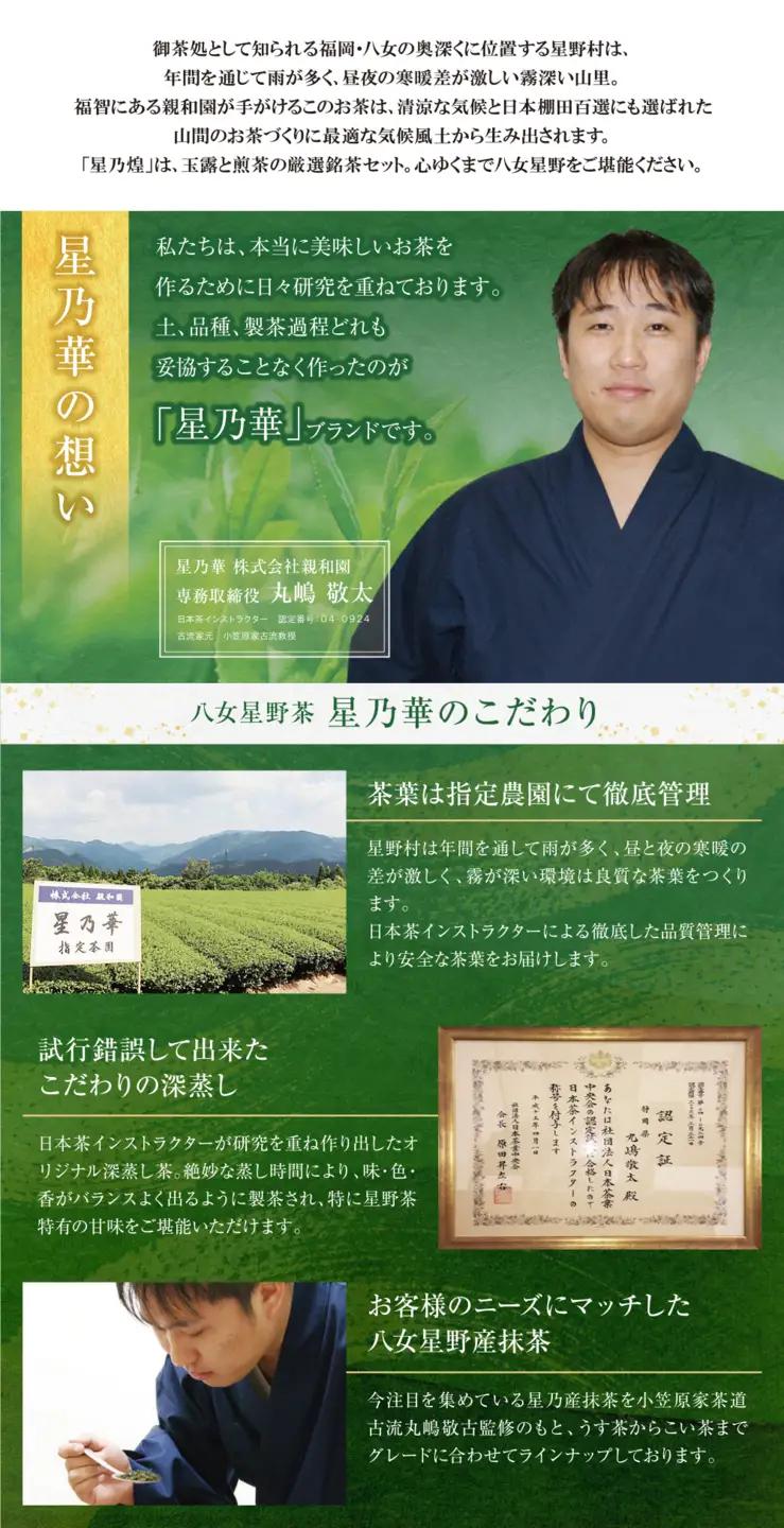 Z26-07 八女星野「星乃煌」(玉露・煎茶 各150g) 緑茶