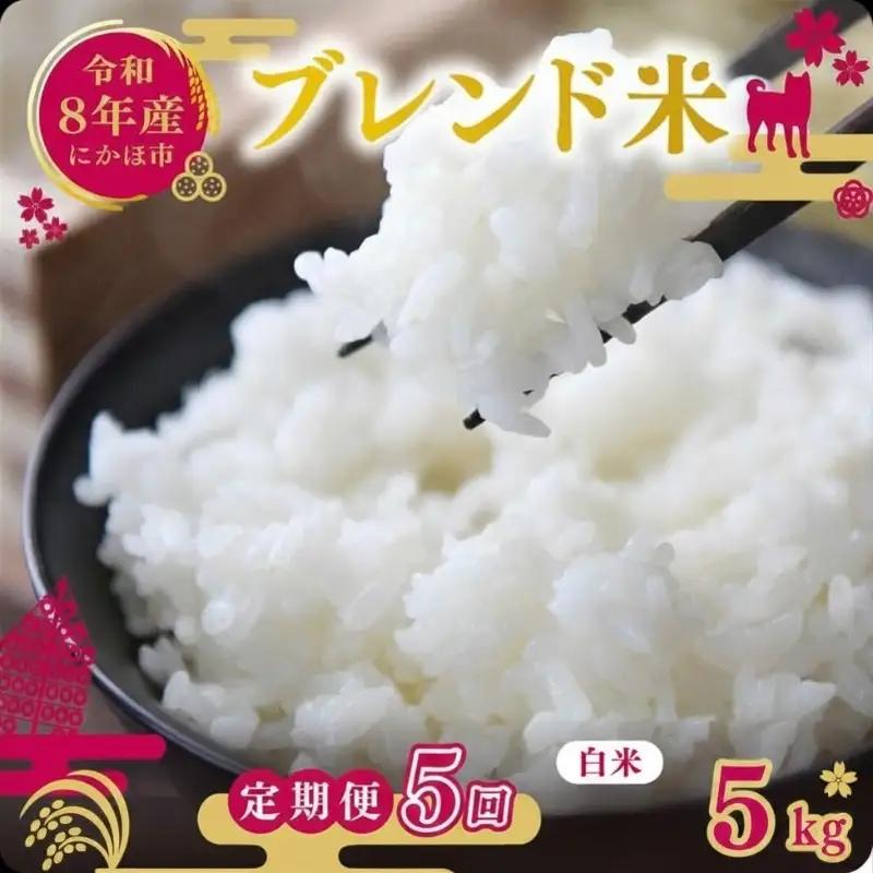 【先行予約 定期便5か月】白米 ブレンド米 5kg  令和8年度産 白米