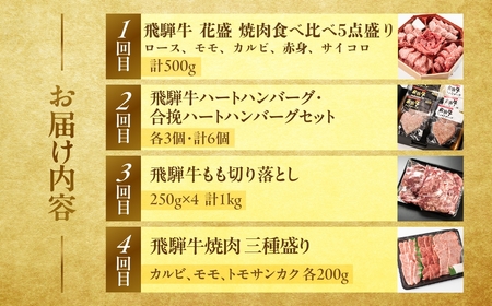 【定期便 4回】飛騨牛バラエティ定期便（萩原畜産直売店＆菊の井ミート）【tc17】