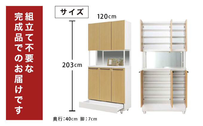 New keely（ニューケリー）幅120 シューズボックス ホワイト【北海道・東北・沖縄・離島不可】CN051-WH