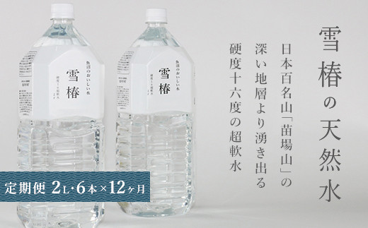 
【定期便】雪椿の天然水 2L×6本×全12回
