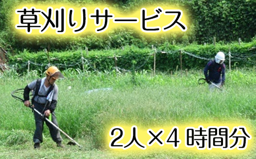 ＜阿久根市内利用限定＞草刈り作業(2人×4時間分) 代行 草刈り 空地 空き家 お手入れ【シルバー人材センター】a-48-12