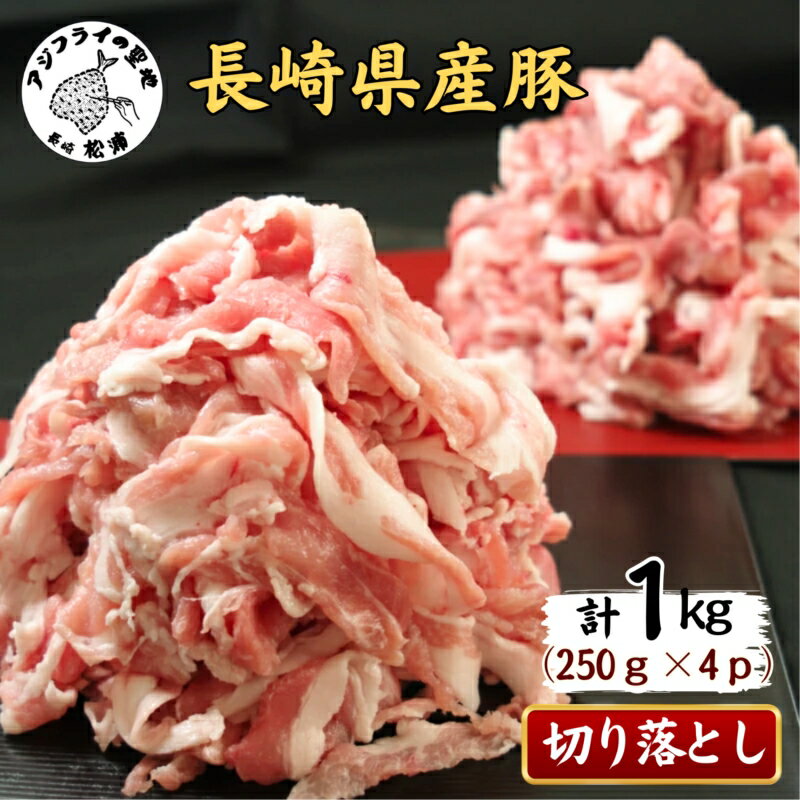 【ふるさと納税】長崎県産豚肉切り落とし1kg(250g×4パック)【B0-156】 国産 肉 こま切れ 豚肉 切り落とし 1キロ 送料無料