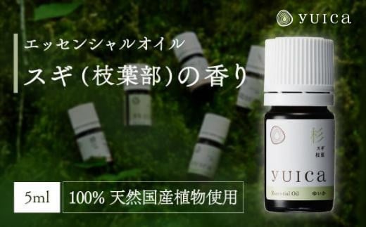 【yuica】エッセンシャルオイル スギ枝葉部（5ml）| オイル アロマ リフレッシュ 自然 森林 正プラス BF012