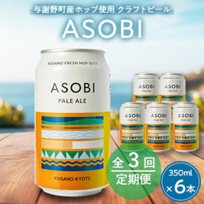
            ＜毎月定期便＞＜与謝野町産ホップ使用クラフトビール＞ ASOBI　350ml ×6本セット全3回【4060418】
          