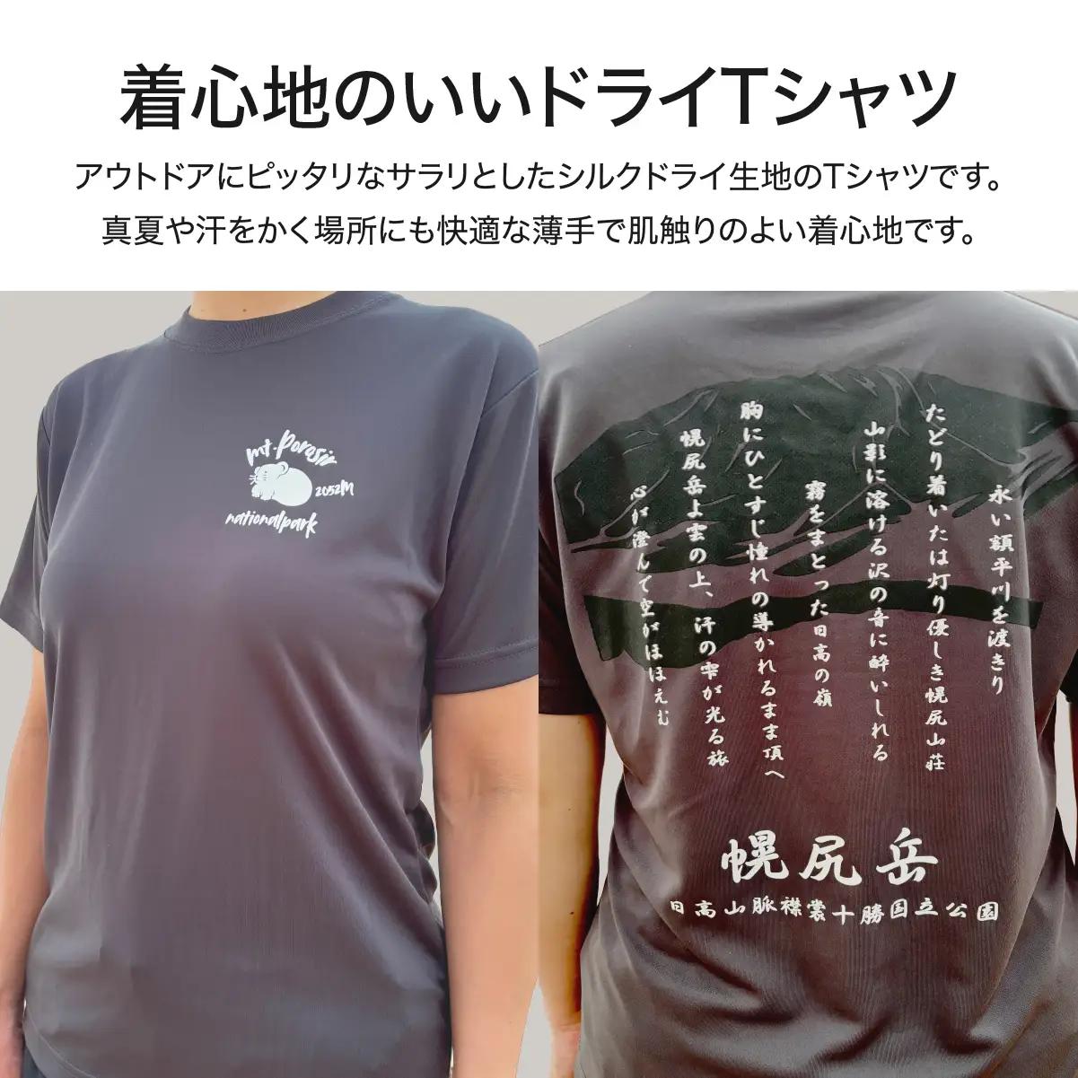 【日本百名山】【2026年限定】幌尻岳記念山詩Tシャツ（グレー Mサイズ） BRTJ041