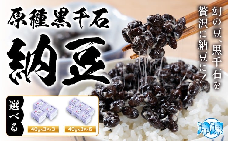 
            原種黒千石納豆 十勝うらほろおかだ農園 3パック×3個 (1パック40g)  または 3パック×6個 (1パック40g) 納豆《30日以内に出荷予定(土日祝除く)》北海道 浦幌町 十勝 納豆 冷凍 スーパーフード 朝ごはん
          