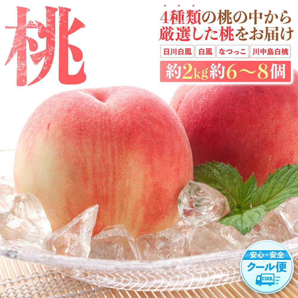 【ふるさと納税】桃 極上秀品 約2kg 6～8個入［先行予約］［2026年6月下旬頃から順次発送］こだわり農家厳選［KG2］ | もも フルーツ 果物 くだもの 食品 人気 おすすめ 送料無料