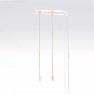 AQ-286　LB-54　 KeriA K10　ラボグロウン　ダイヤモンド　ピアス　アクセサリー　ジュエリー　プレゼント　スタッド　チェーン　スレッド