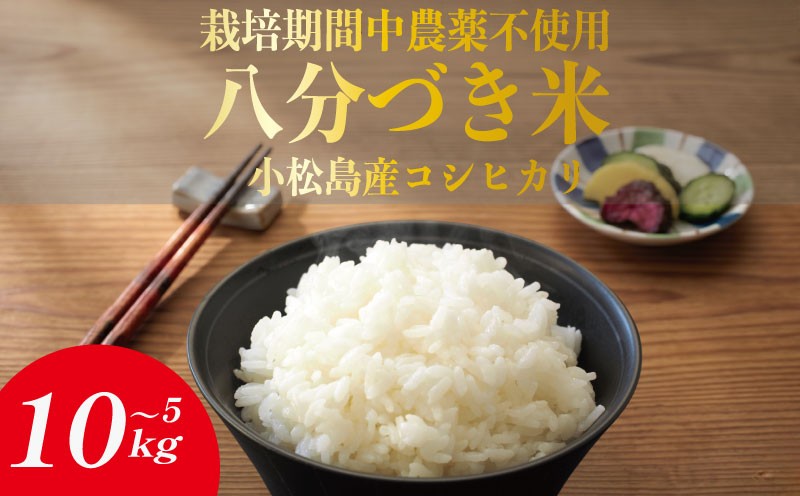 
                  令和7年産 米 八分づき米  5kg 10kg 栽培期間中農薬不使用 米 玄米 お米 コメ こしひかり コシヒカリ ※ okome kome おむすび おにぎり 徳島県産 精米 徳島県 小松島市
                