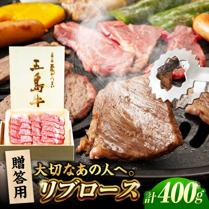 【ふるさと納税】【木箱】五島牛リブロース焼肉400g（贈答用） 五島市/ごとう農業協同組合[PAF038] 肉 牛肉 和牛 ごとうぎゅう 長崎県 国産 九州 ブランド牛 特選