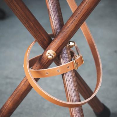 ふるさと納税 大野町 【お申込み受付後生産】革と木のハンティングチェア(ハイタイプ):グレー |  | 03