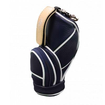 ふるさと納税 香芝市 キャディーバッグ型本革ゴルフボールケース　<ブルー> |  | 01