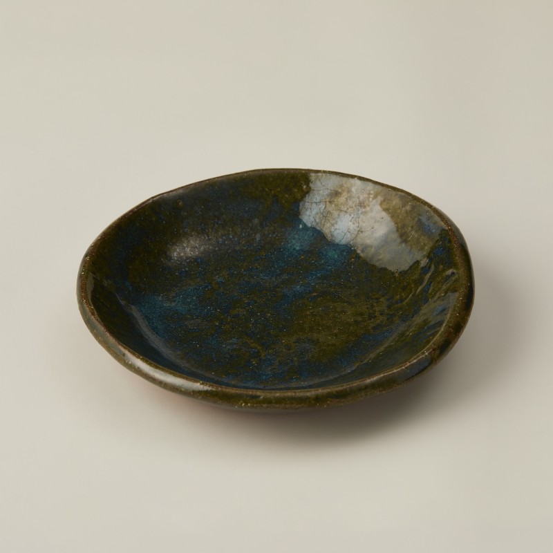 
            織部　銘々皿五客　作者：加藤　裕子　／　美濃桃山陶　陶芸　陶器　伝統工芸　焼物 【岐阜県 可児市 陶芸品 1点 限定 チョイス限定 陶芸品 ギフト プレゼント 雑貨 食器】
          