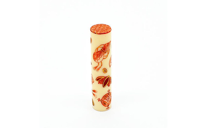 九谷彩印　「赤絵細描宝尽くし」福島礼子 雑貨 日用品 民芸品 工芸品 伝統技術 判子 