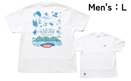 CHUMS Tシャツ バックプリント  メンズ：L /ホワイト