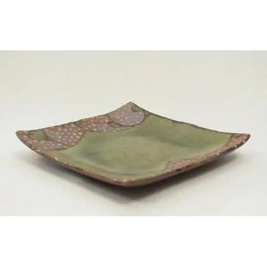 釉彩小角皿 和食器 陶芸品《受注制作》皿 角皿 正方形 プレート 取り皿 和食器 おすすめ おしゃれ 陶芸 手作り 陶器 陶芸作家