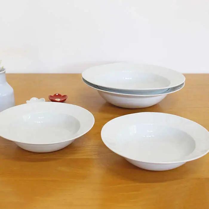 【波佐見焼】サークルリング ボウル 大・中 ホワイト 4点セット 食器 皿 【陶芸ゆたか】 [VA108]  波佐見焼