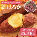 【ふるさと納税】【選べる内容量】ポテト小屋の生さつまいも 【紅はるか】 【鹿嶋市 減農薬 サツマイモ 生芋 べにはるか 送料無料 5キロ 10000円以下 10キロ 15000円以下】 (KBR-3)